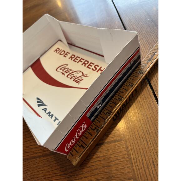 Amtrak Train Coke Coca-Cola Lunch Snack Dinner Tray Box Carrier Railway Railroad - Picture 4 of 9